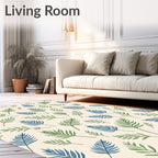 Green Blue Frond Tropical Scatter Rug
