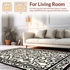 Elegant Black Filigree Pattern Rug