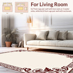 Ornate Floral Scroll Border Rug