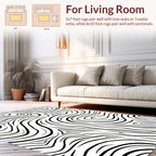 Abstract Zebra Stripe Pattern Rug