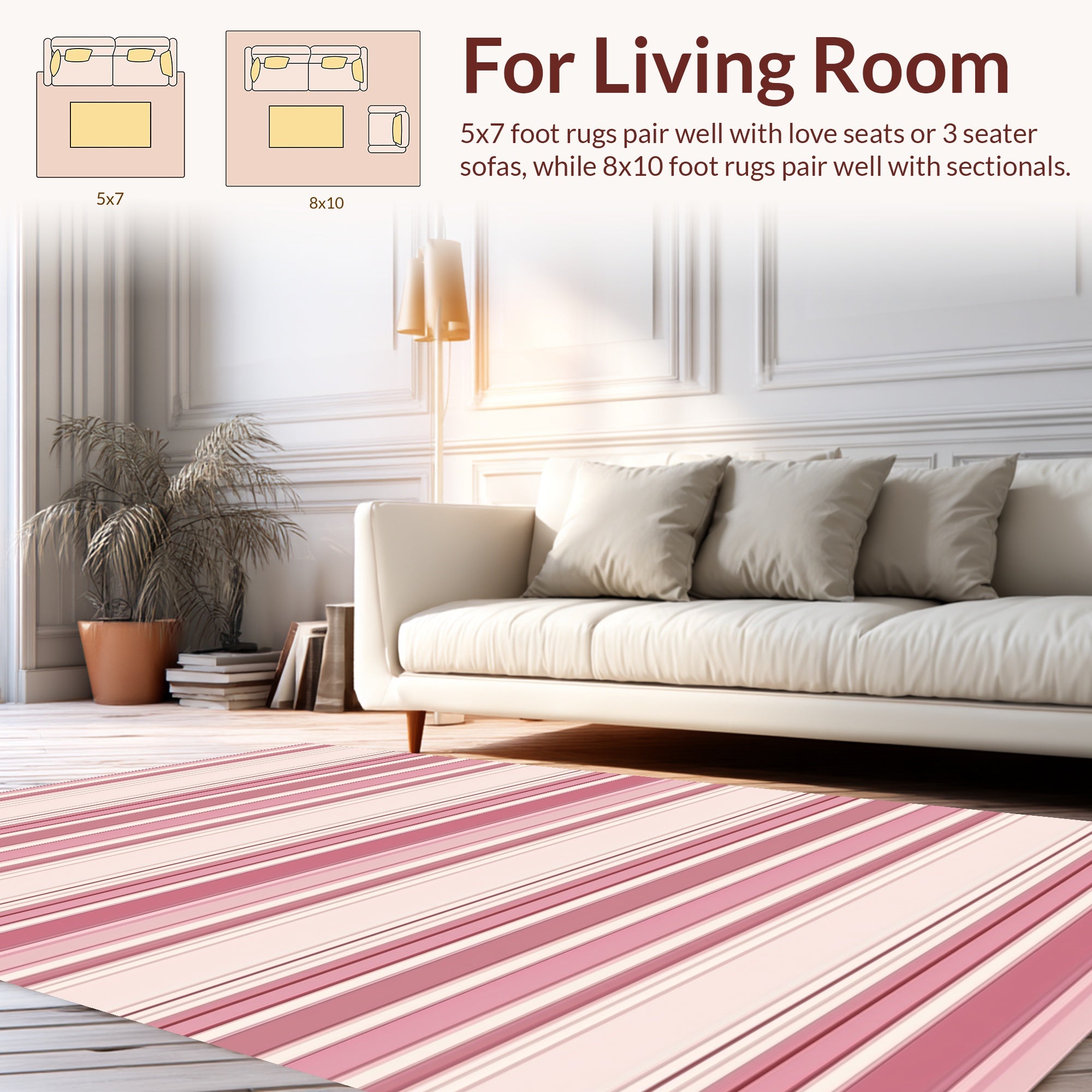 Striped Pattern In Pink Hues Rug