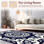 Radial Floral Scrollwork Patterned Rug