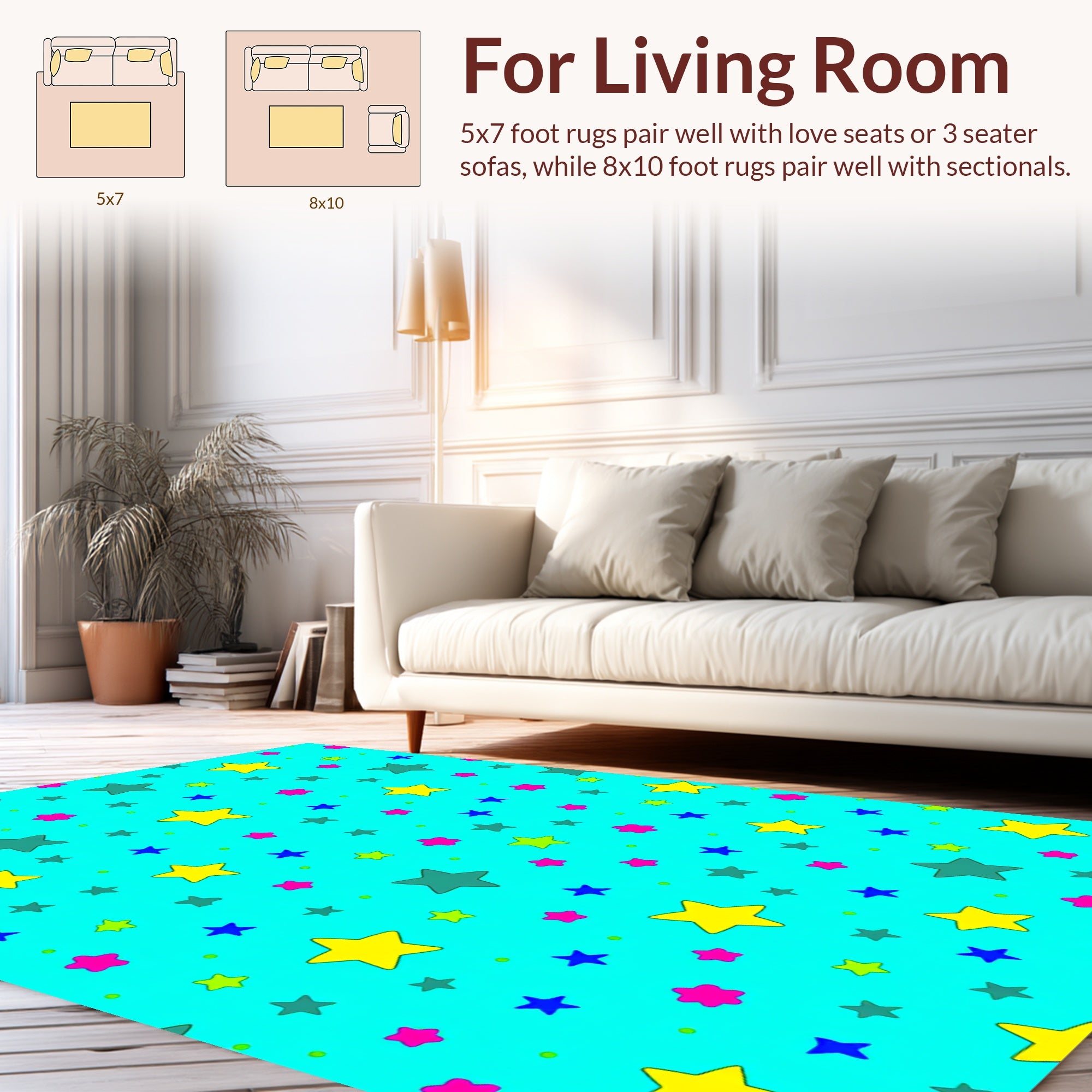 Colorful Star Pattern Rug