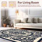 Ornate Floral Scroll Framed Design Rug