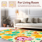 Cute Dinosaur Palm Tree Pattern Rug
