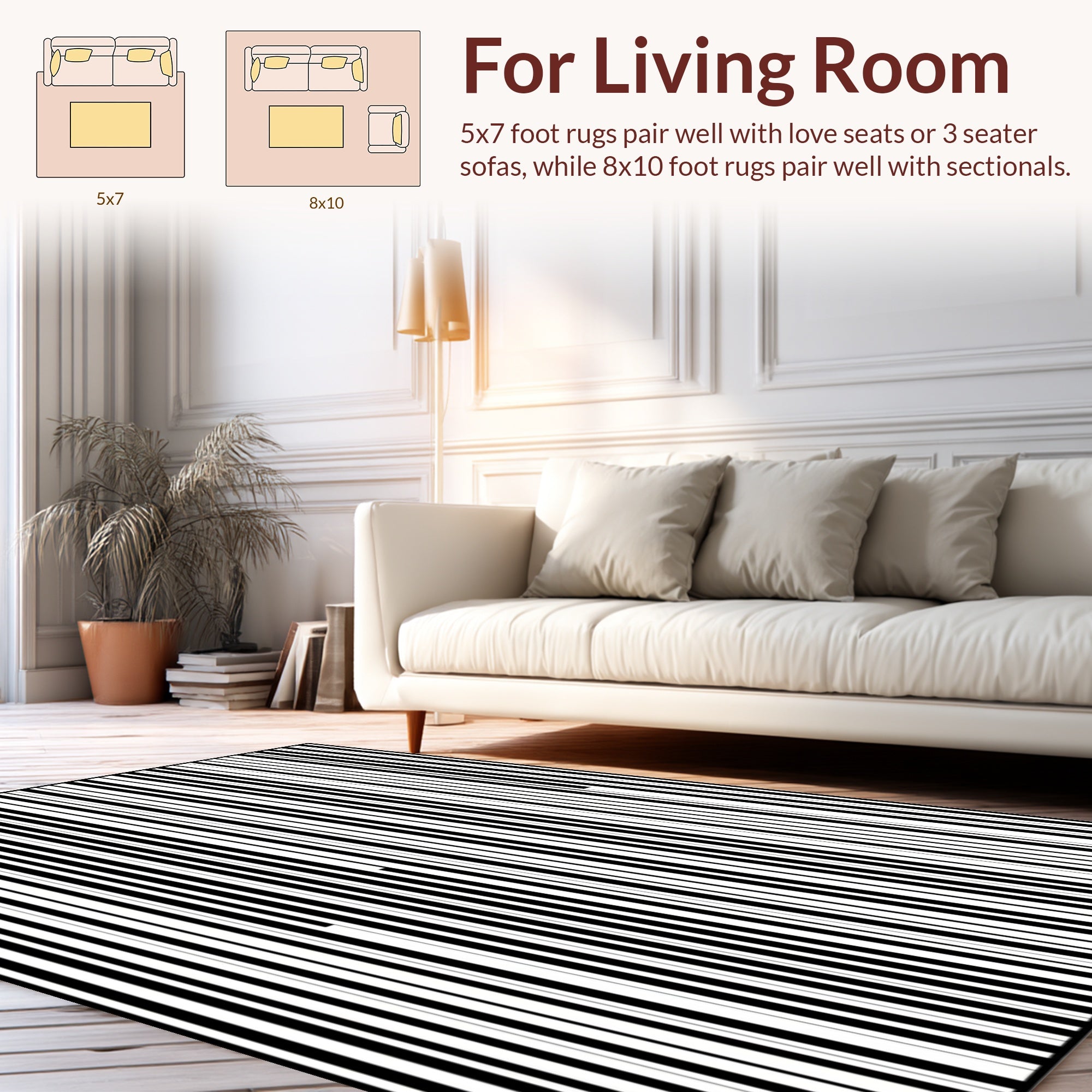 Bold Vertical Stripe Accent Rug