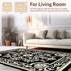 Classic Floral Symmetry On Black Rug