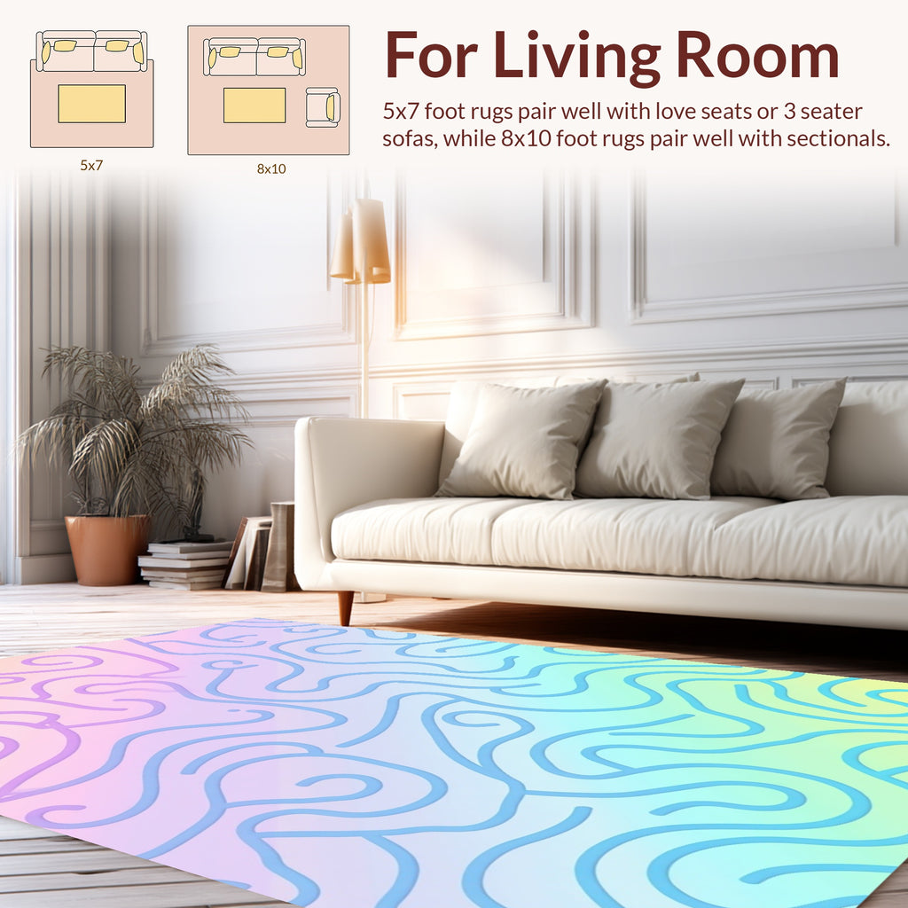 Pastel Swirl Abstract Pattern Rug