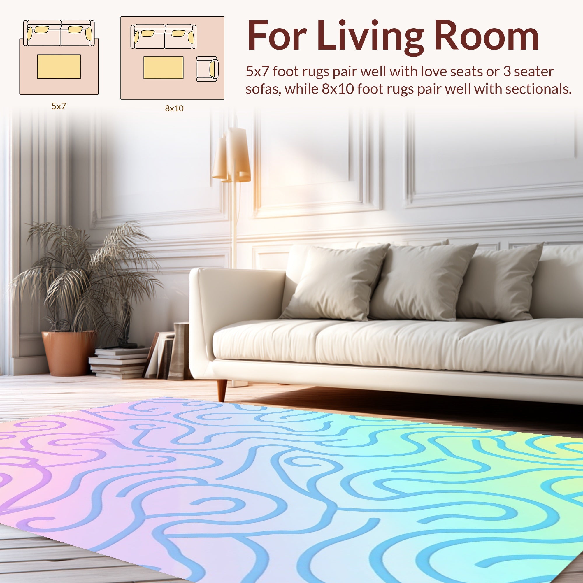 Pastel Swirl Abstract Pattern Rug
