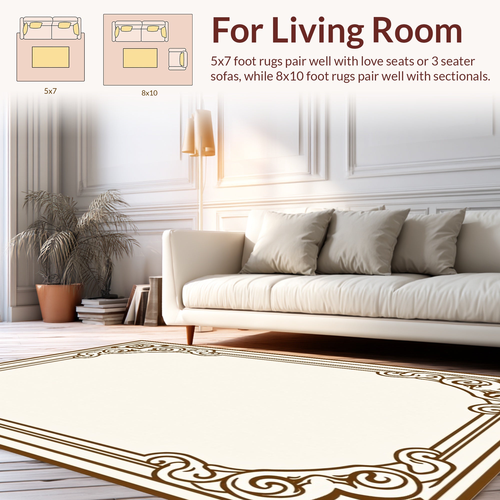 Intricate Swirl Frame Design Rug