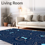 Floral Swirls And Petals Pattern Rug
