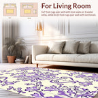 Elegant Purple Floral Scroll Pattern Rug