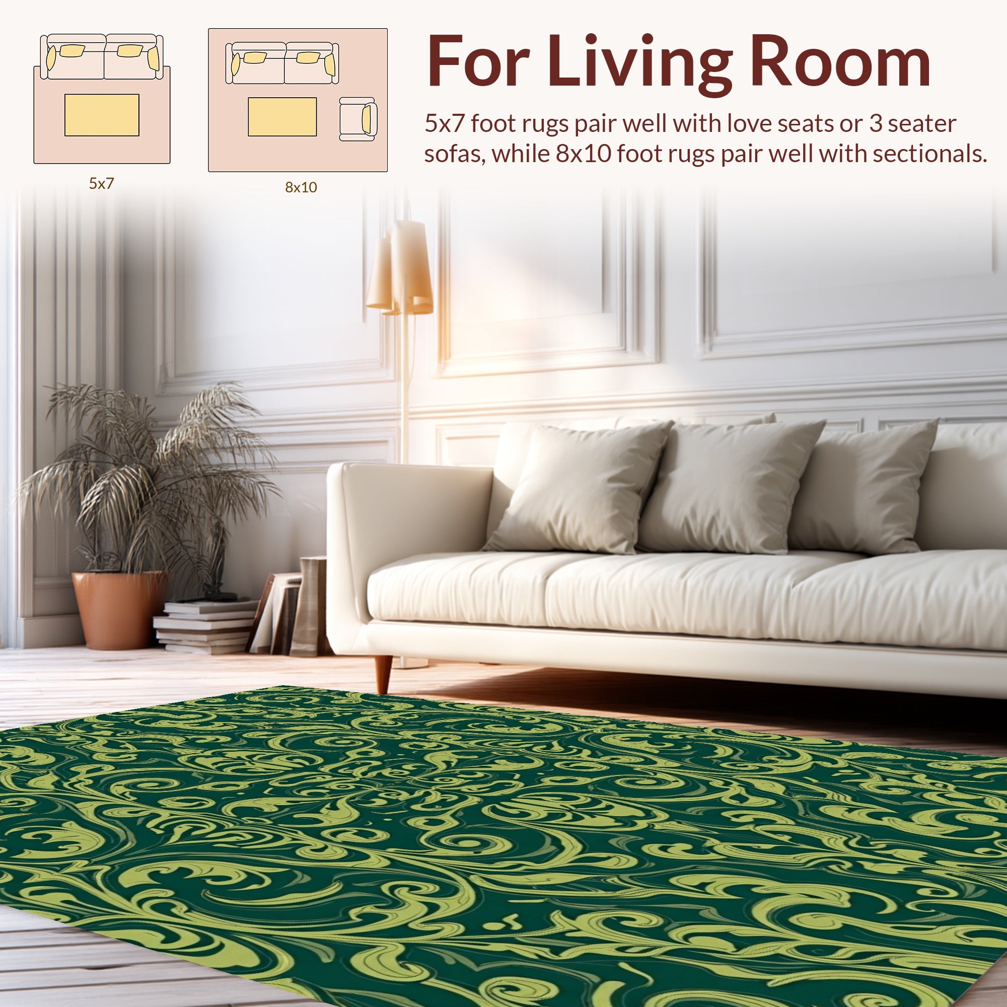 Vintage Floral Swirl Pattern Rug