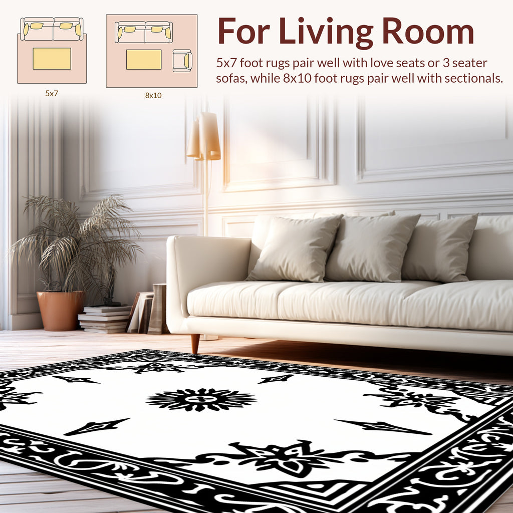 Floral Diamond Intricate Pattern Rug