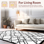 Black White Abstract Geometric Design Rug