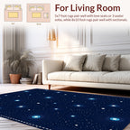 Abstract Radial Starburst Dark Blue Rug