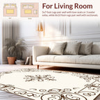 Elegant Floral Scrollwork Border Design Rug