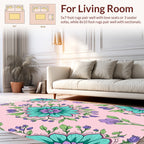 Mandala Floral Design With Teal Accents Rug