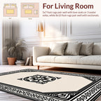 Classic Black Geometric Mandala Rug