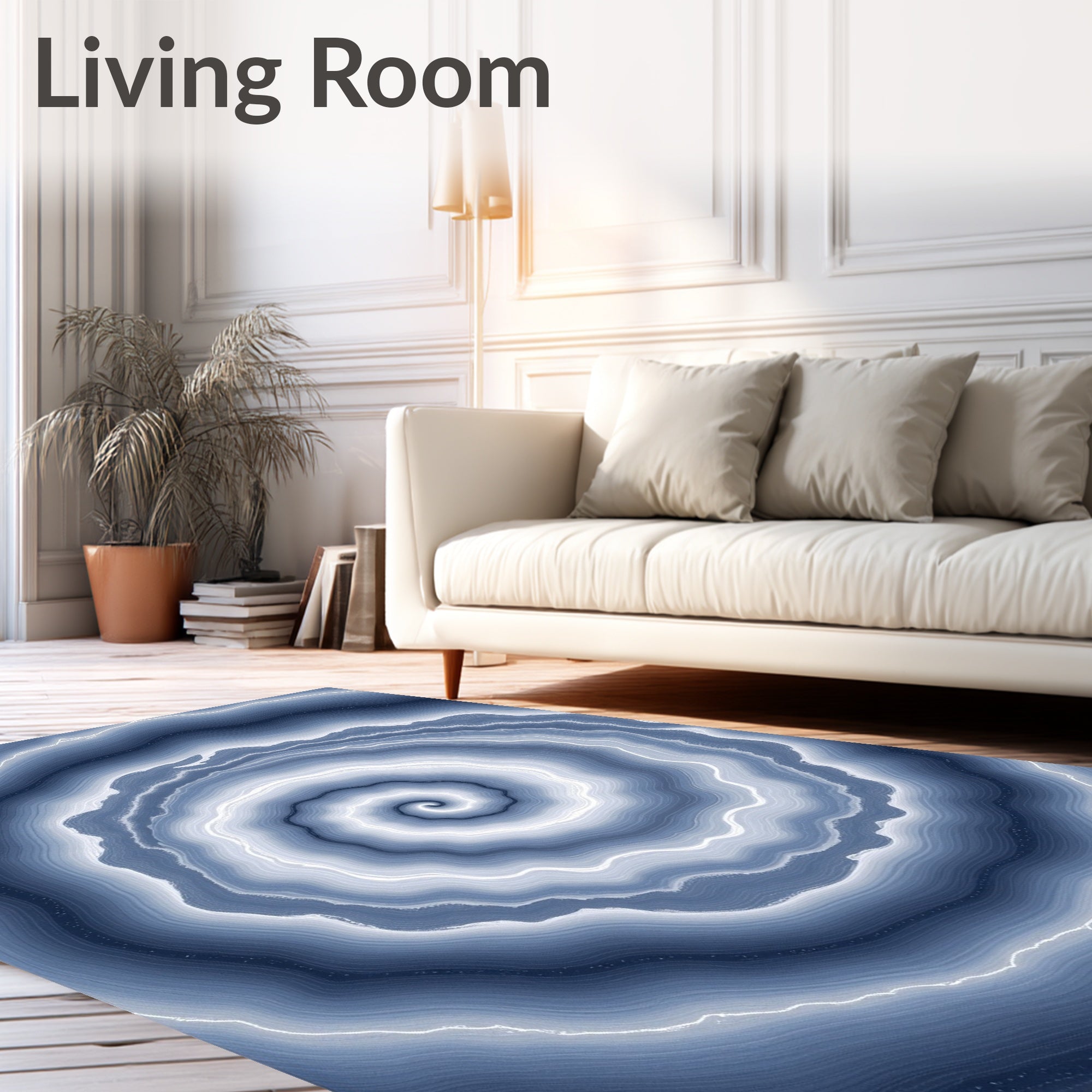 Deep Blue Swirl Agate Rug