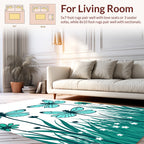 Aqua Dragonflies and Garden Whimsy Rug