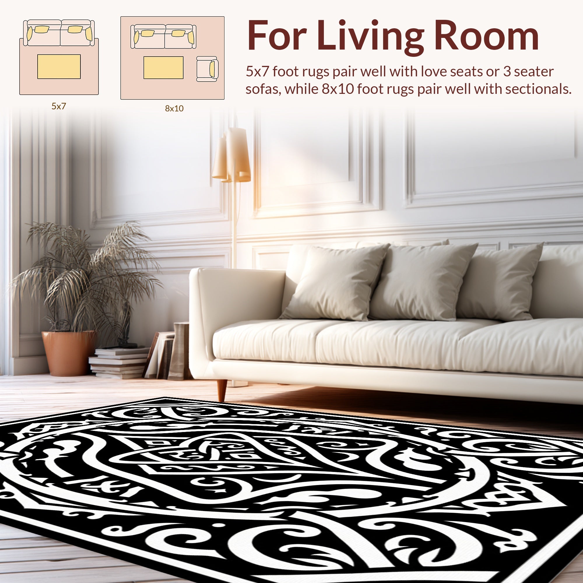 Monochromatic Intricate Symmetry Design Rug