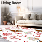 Gingerbread House Red Swirl Candy Rug