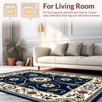 Classic Floral Swirls Navy Rug