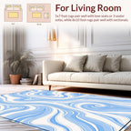 Blue Swirl Marble Pattern Rug