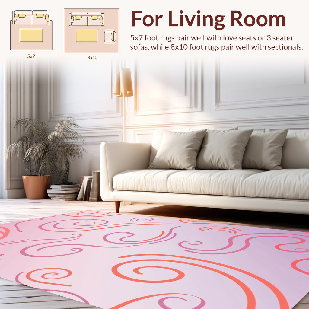 Fluid Swirls Delicate Lines Rug