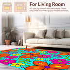 Bold Floral Patterned Bright Rug