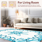 Blue Floral Mandala Pattern Rug
