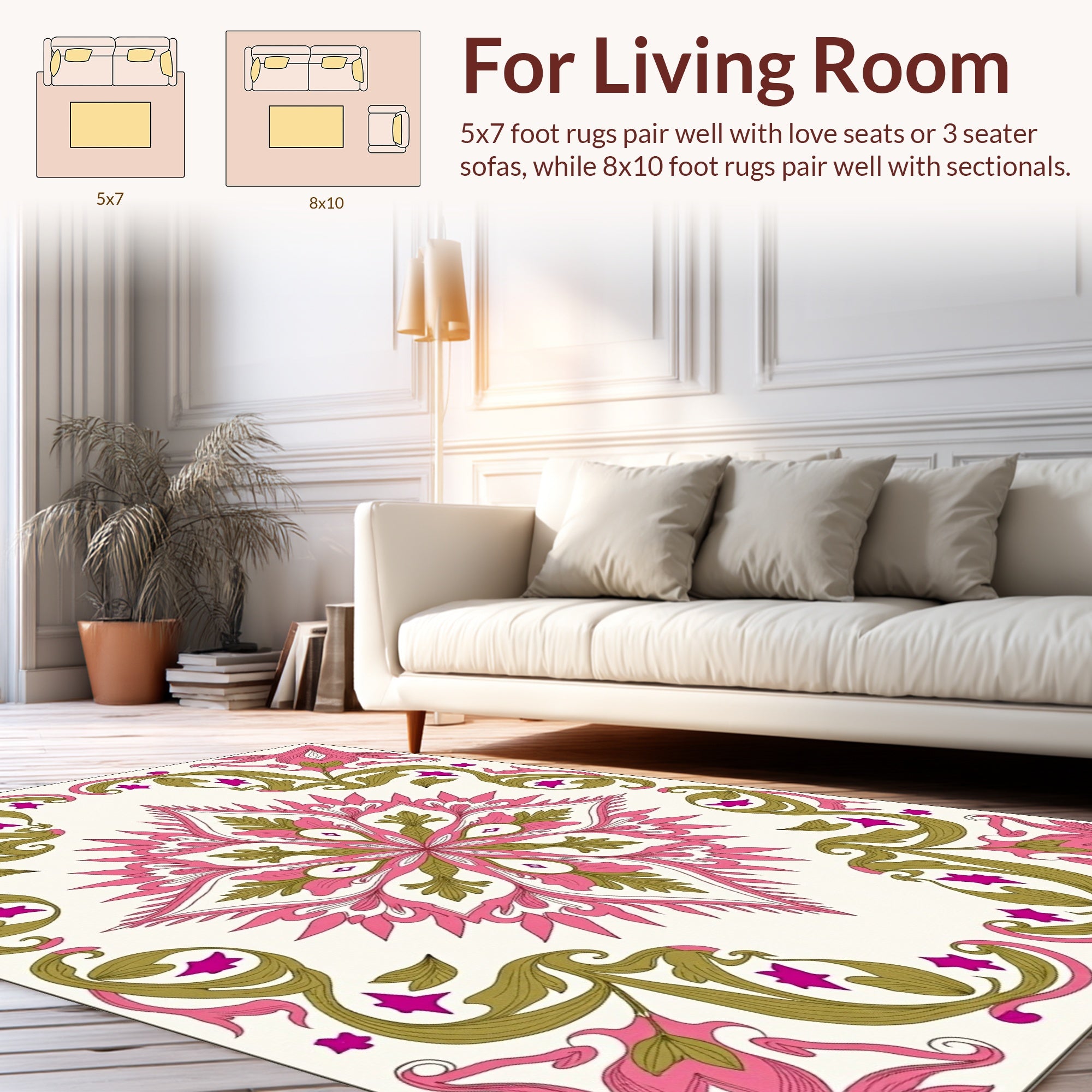 Victorian Floral Medallion Pattern Rug