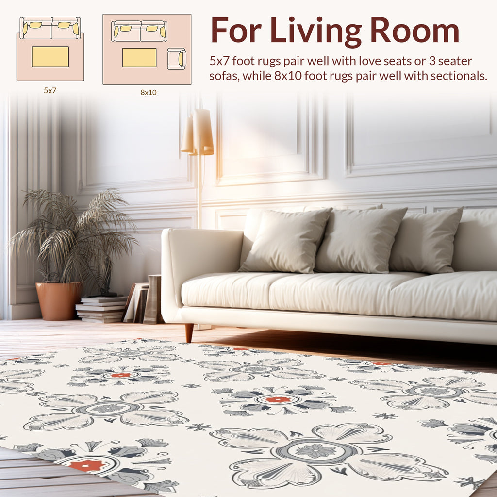 Vintage Floral Medallion Pattern Rug