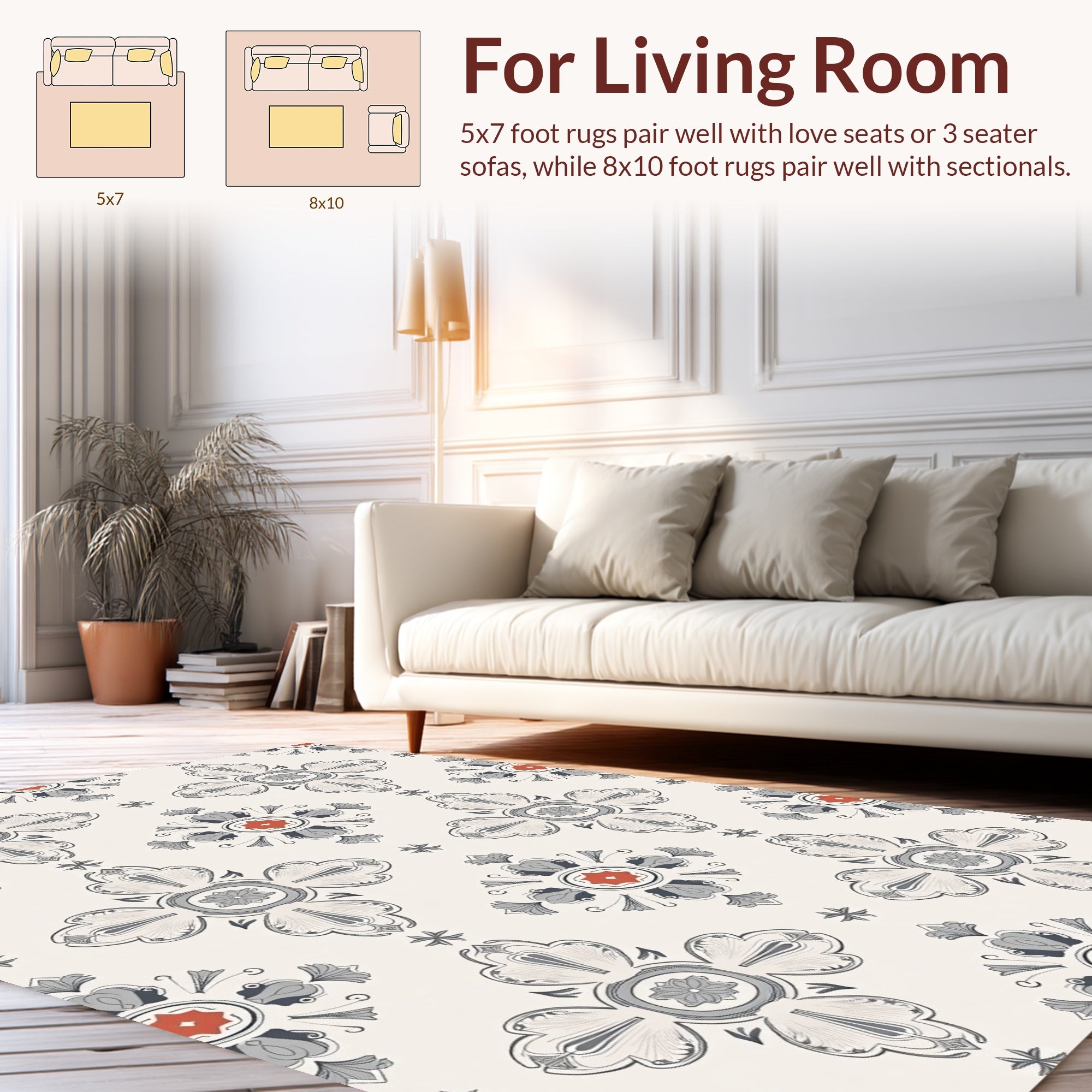 Vintage Floral Medallion Pattern Rug