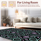 Ornate Swirling Vine Pattern Rug