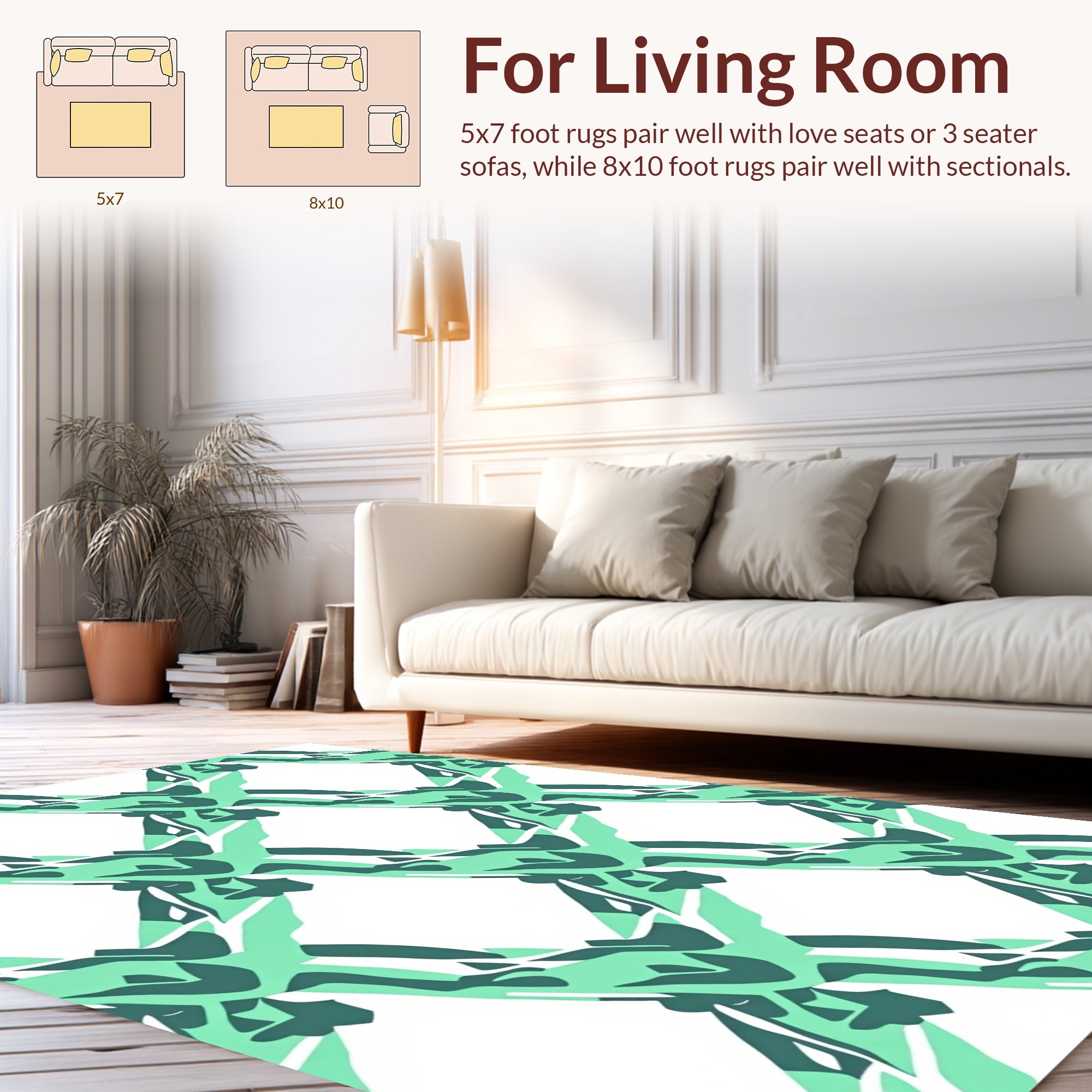 Abstract Green Geo Mesh Design Rug