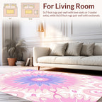 Pastel Floral Sunburst Pattern Rug