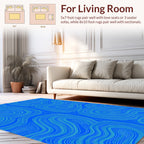 Abstract Blue Swirl Lines Rug