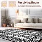 Bold Black and White Geometric Design Rug