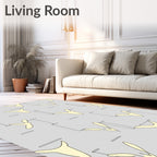 Abstract Line Art Pale Yellow Pattern Rug