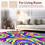 Vibrant Psychedelic Swirl Pattern Rug