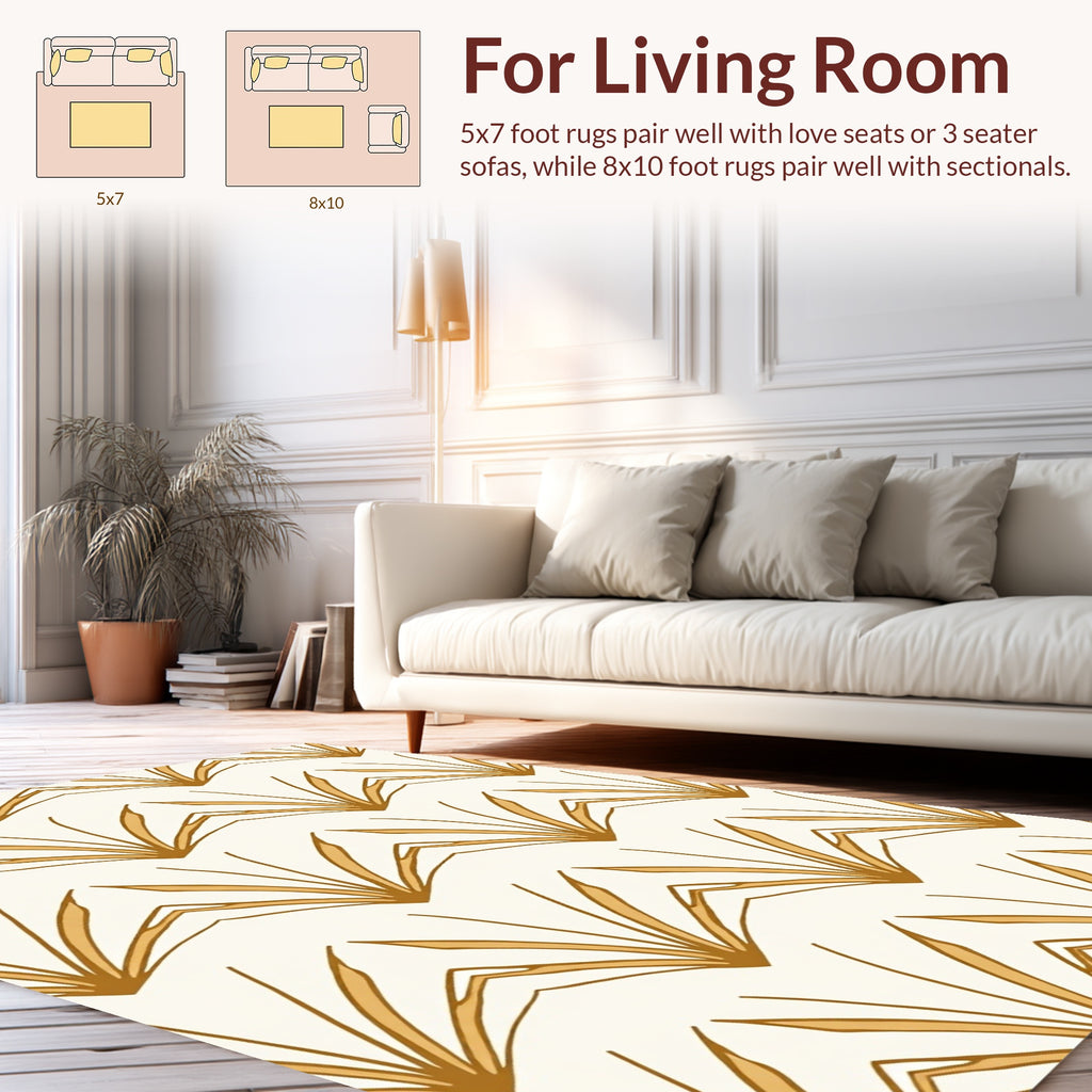 Amber Sunburst Symmetric Pattern Design Rug