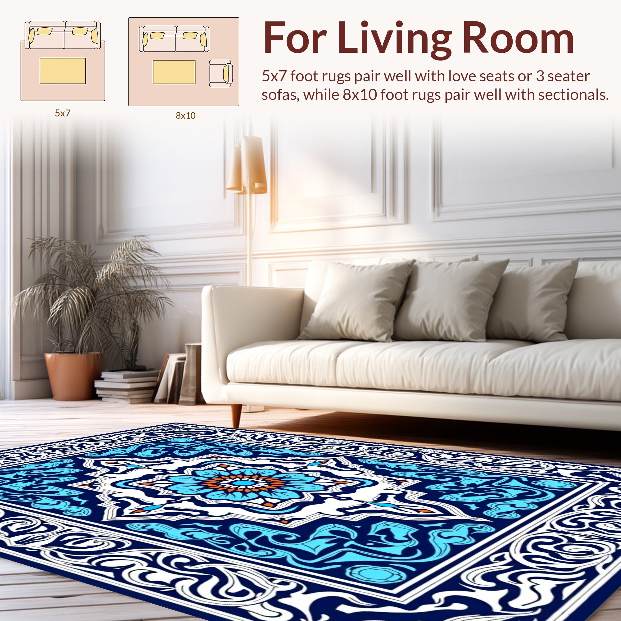 Intricate Geometric Floral Medallion Rug