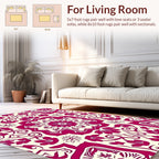 Ornate Floral Scrollwork Cream Rug
