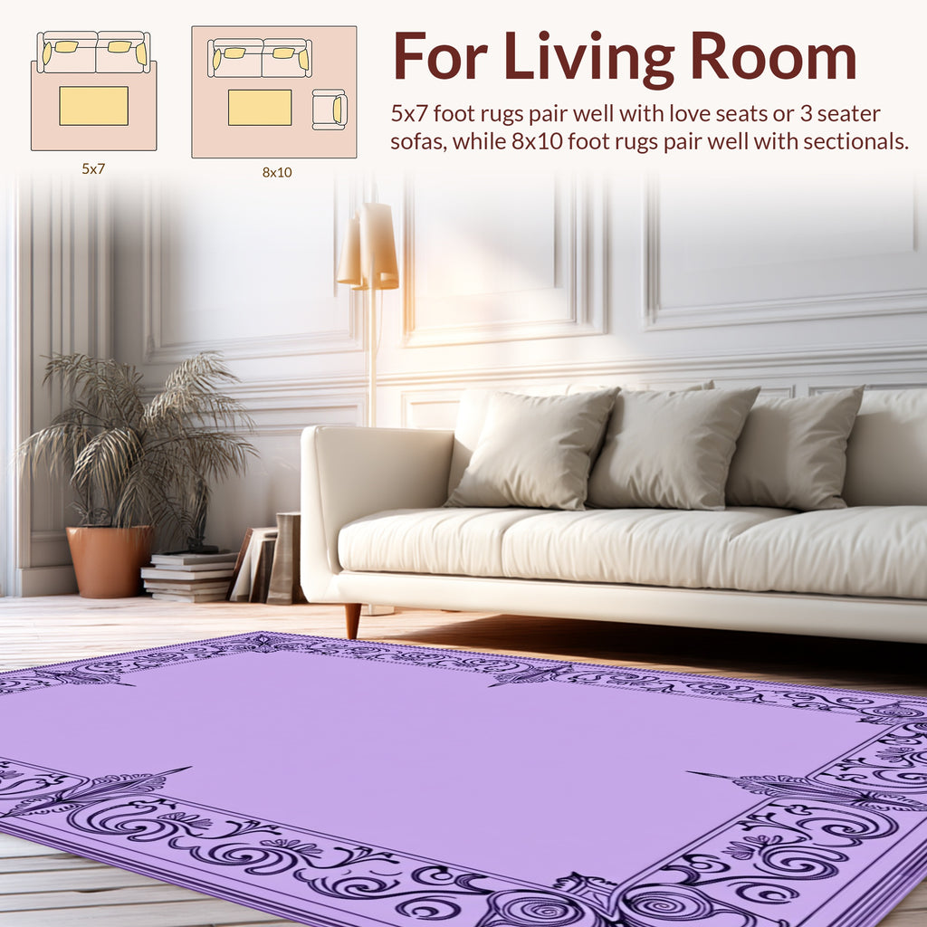 Ornate Scrollwork Vintage Pattern Rug