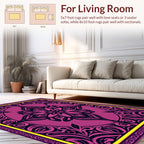 Vibrant Pink Navy Floral Pattern Rug