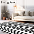 Bold Black and White Geometric Pattern Rug