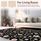 Pink Floral Vine Pattern Rug