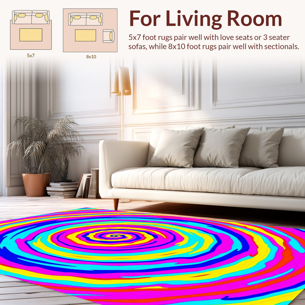 Vibrant Swirls Patterned Rug